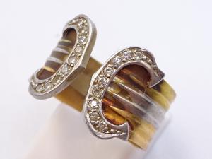 Pt900/K18 ダイヤ 0.14ct リング 5.4g